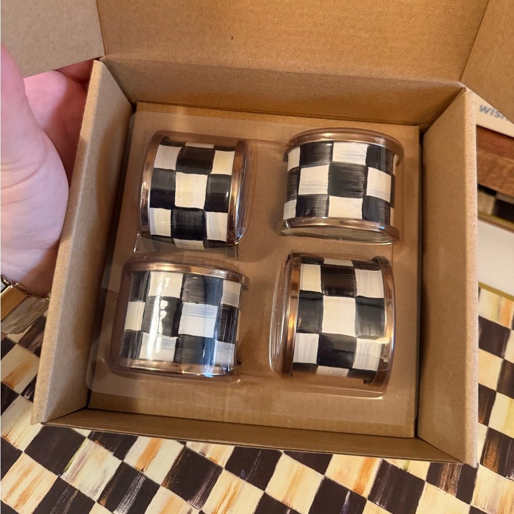 Mackenzie Childs Courtly Check Napkin Rings